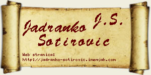 Jadranko Sotirović vizit kartica